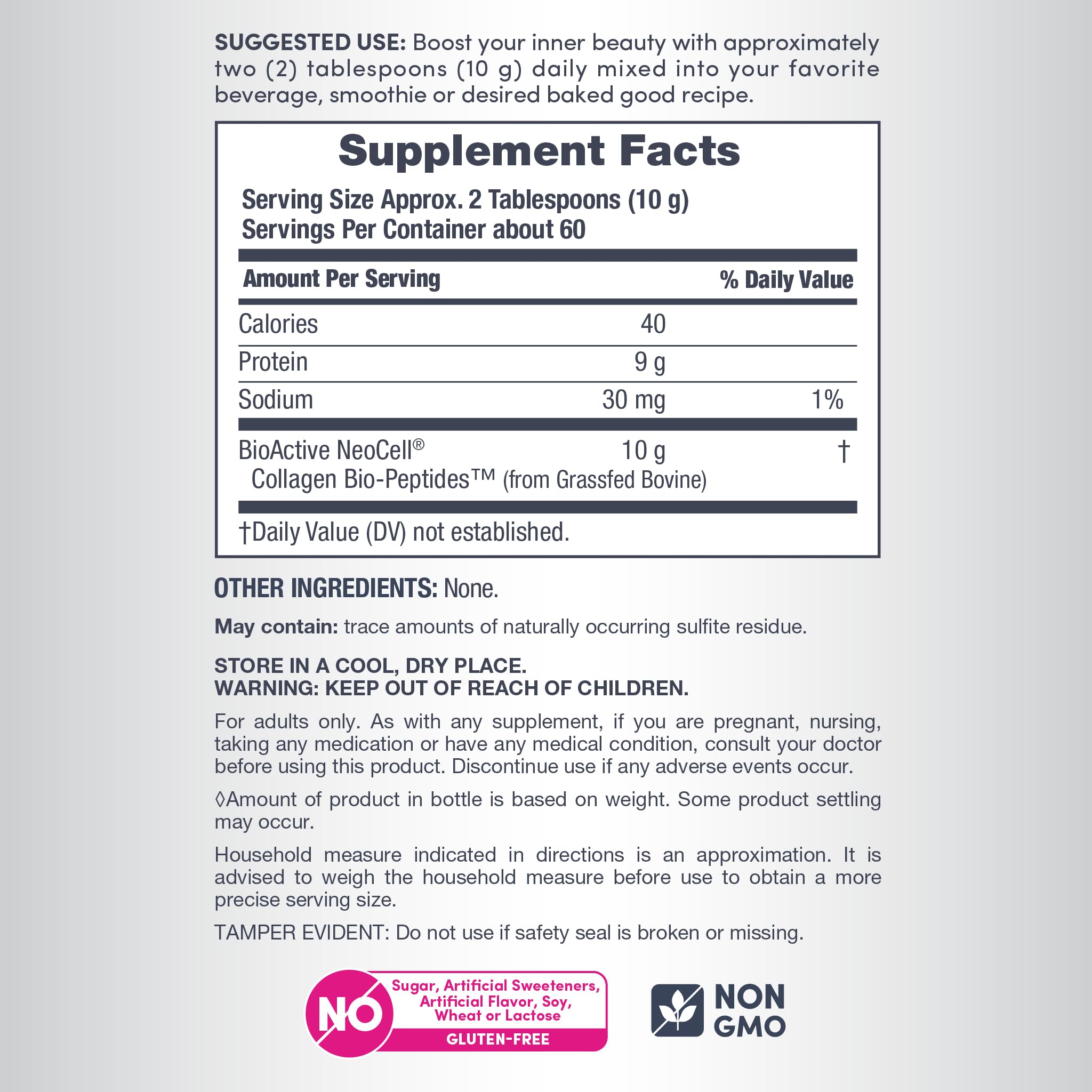 NeoCell polvo disuelto en vaso transparente sin sedimentos, mezcla instantánea