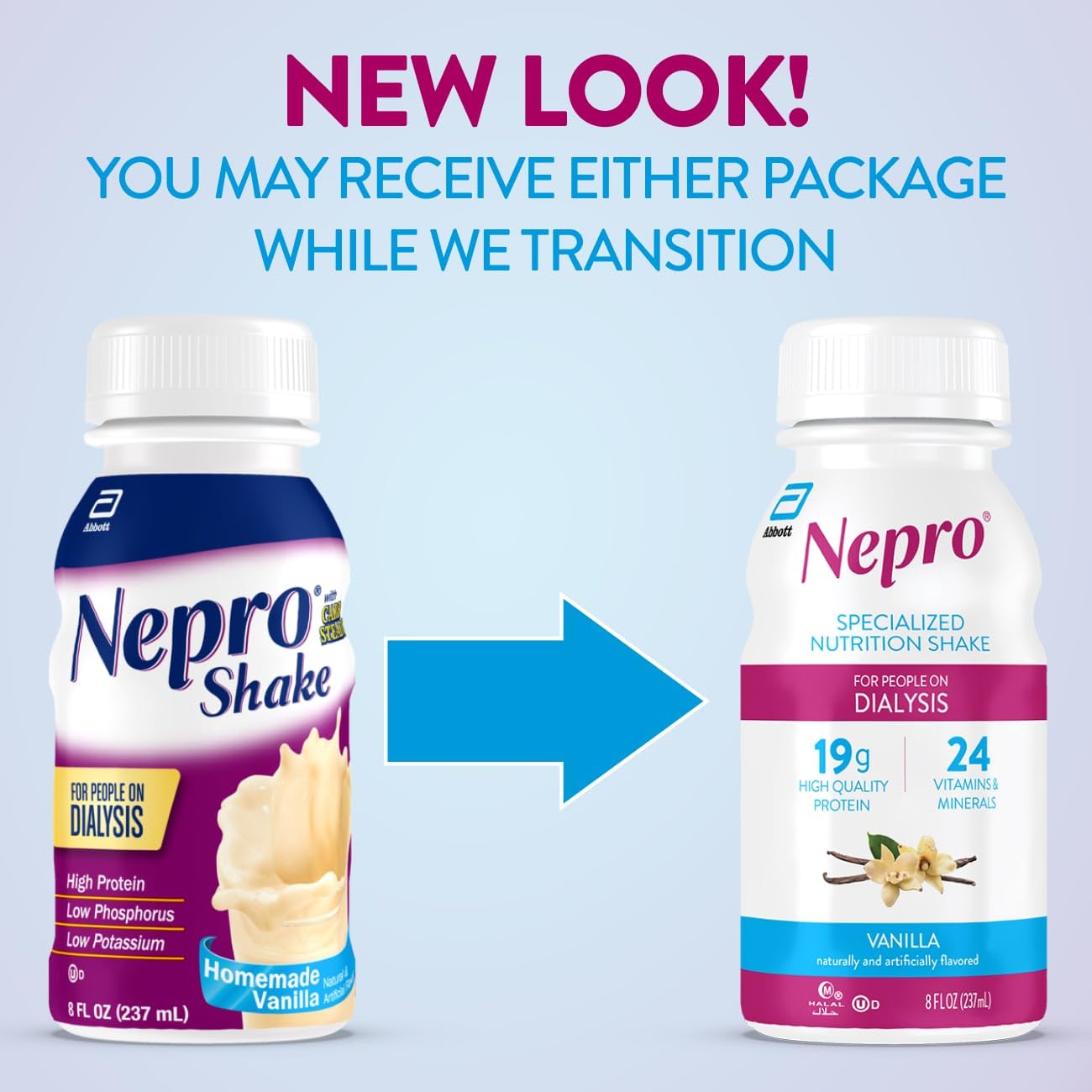 Nepro etiqueta nutricional en primer plano mostrando proteínas y calorías