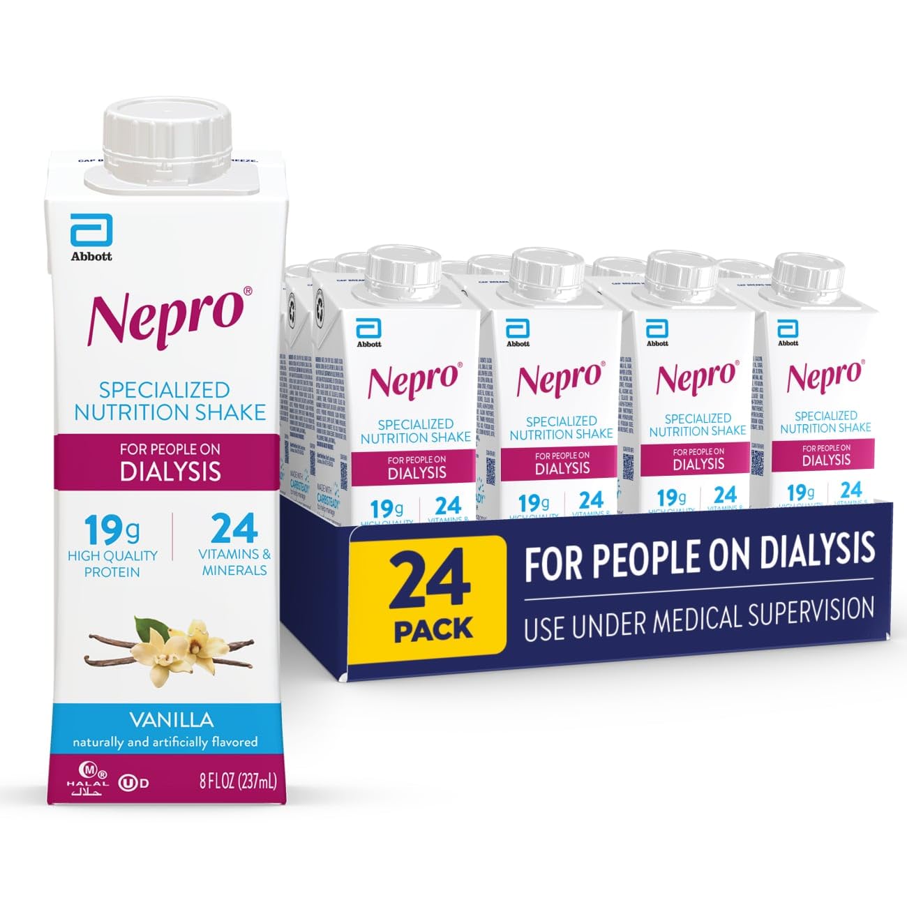 Nepro envase frontal vainilla mostrando formato Tetra y fácil consumo