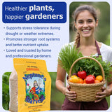 Neptune’s Harvest comparación de tamaño de la bolsa de 12 lb para cobertura amplia del jardín