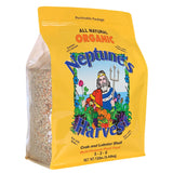 Neptune’s Harvest bolsa frontal mostrando el envase resellable y beneficio de fácil almacenamiento
