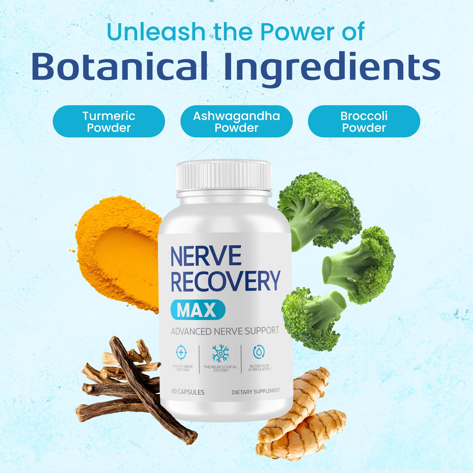 Nerve Recovery Max persona tomando cápsula, apoyo diario y facilidad
