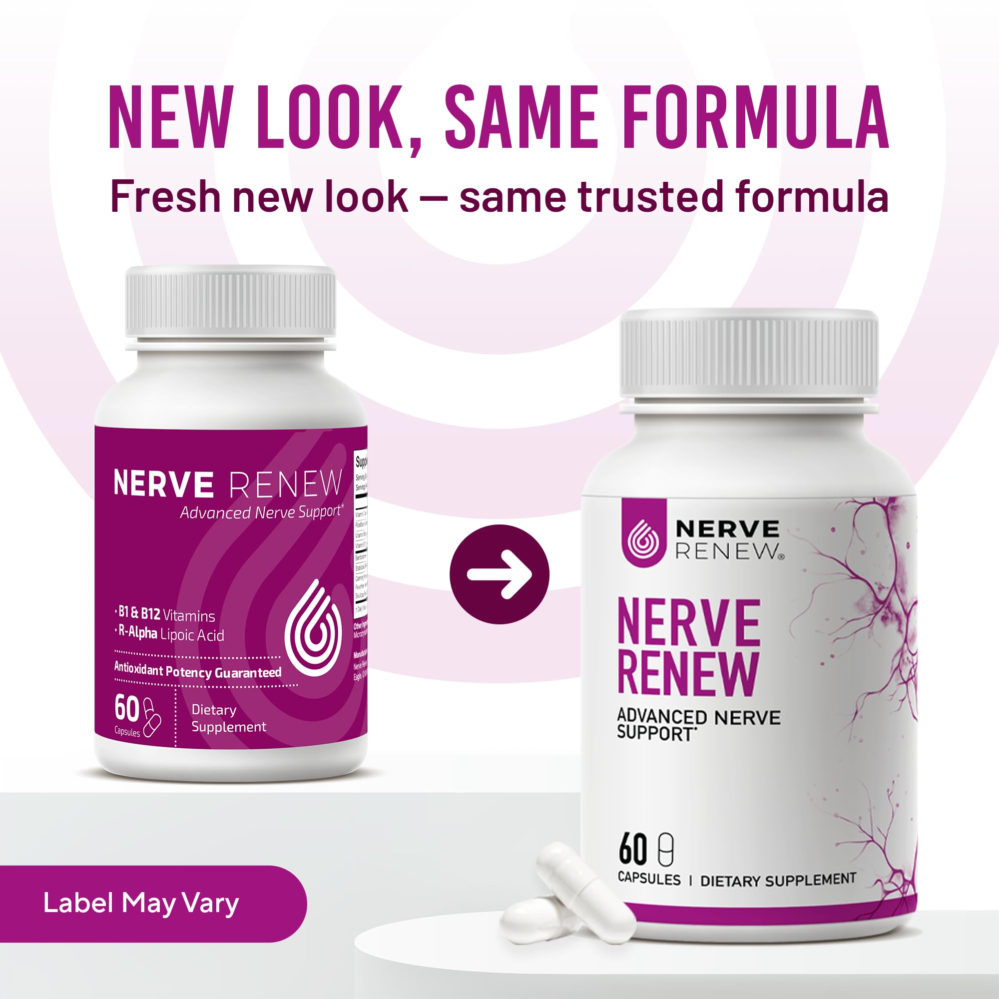 NERVE RENEW cápsula en mano para mostrar tamaño y comparación de dosis