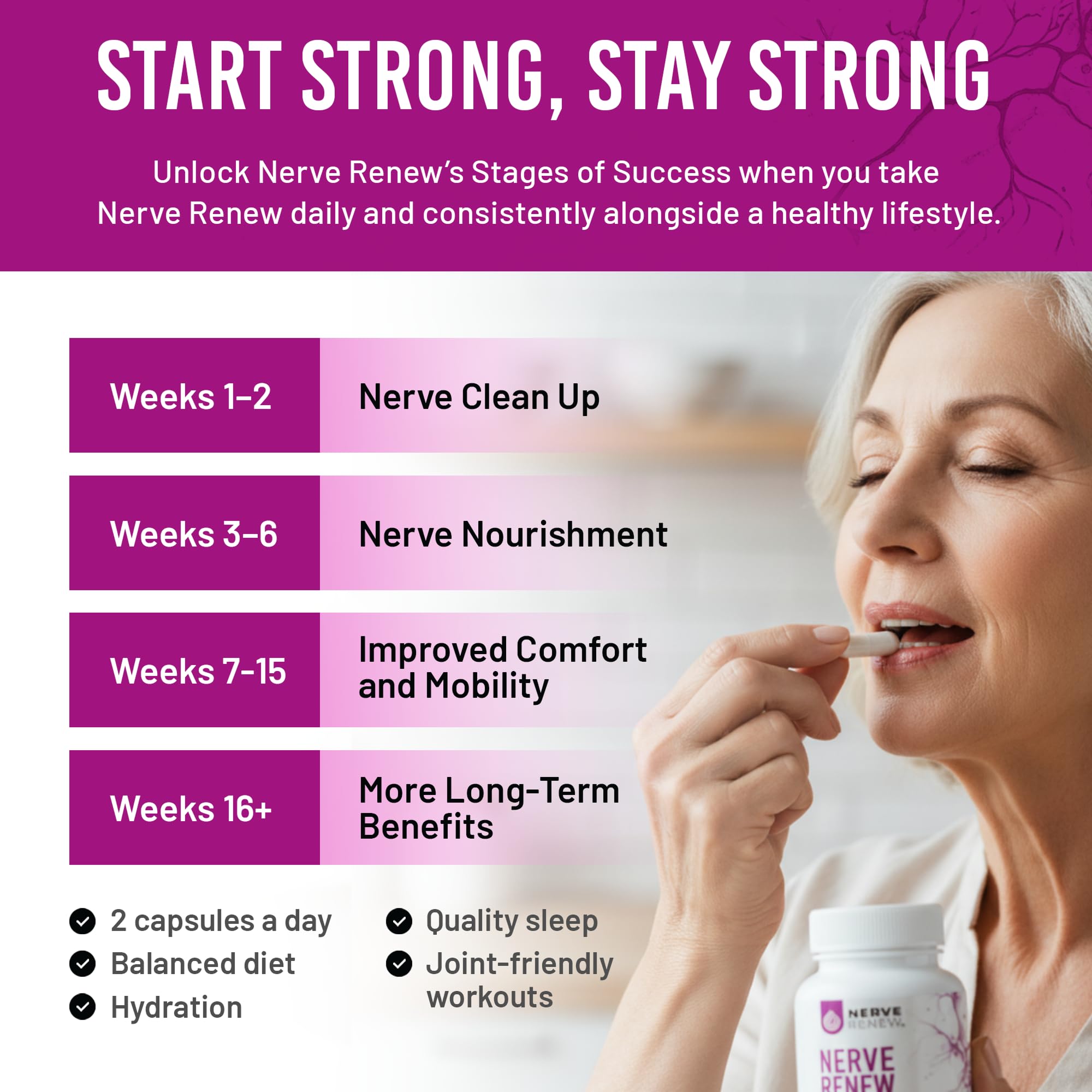 NERVE RENEW detalle del complejo B y benfotiamina como apoyo nutricional