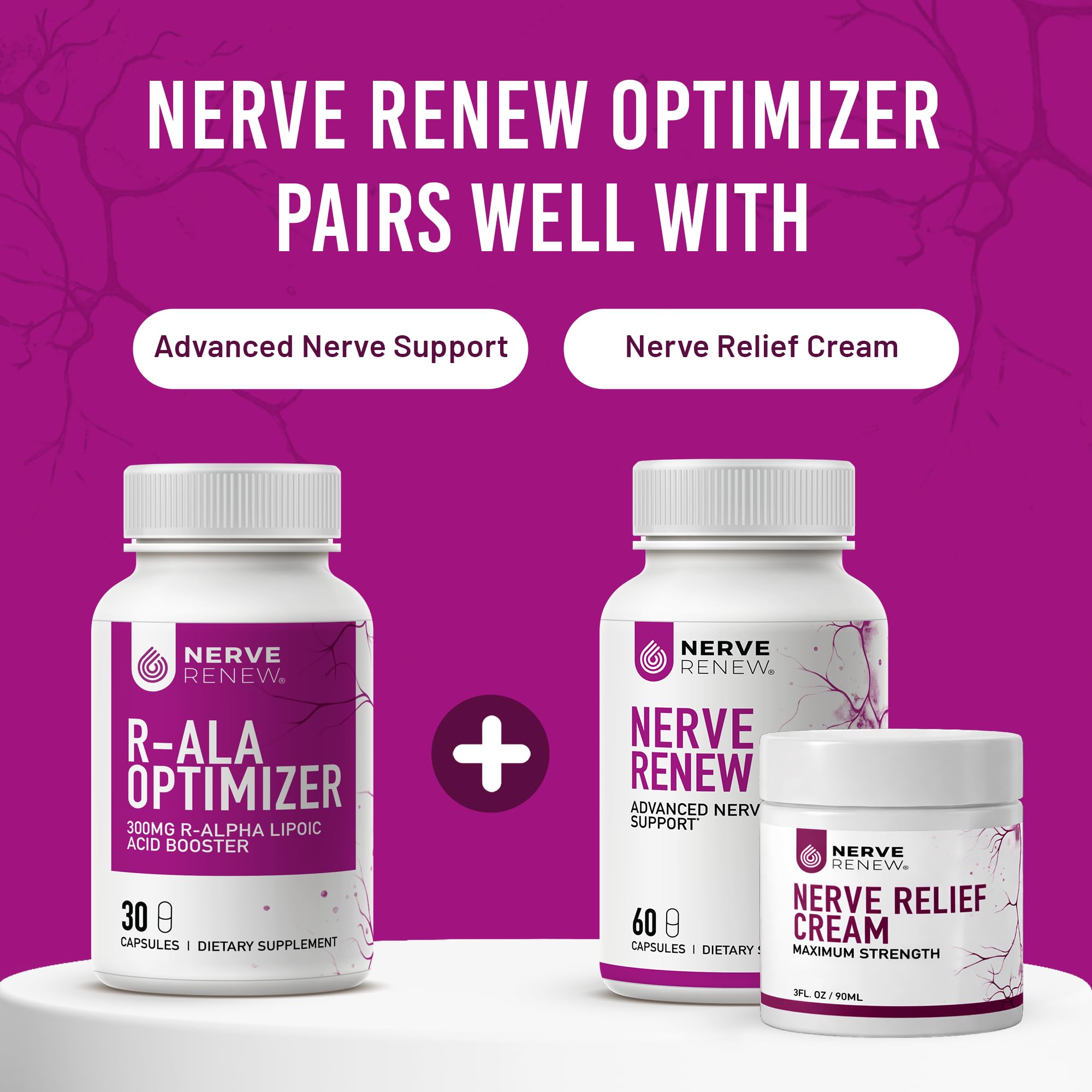 NERVE RENEW etiqueta nutricional legible que muestra información de ingredientes