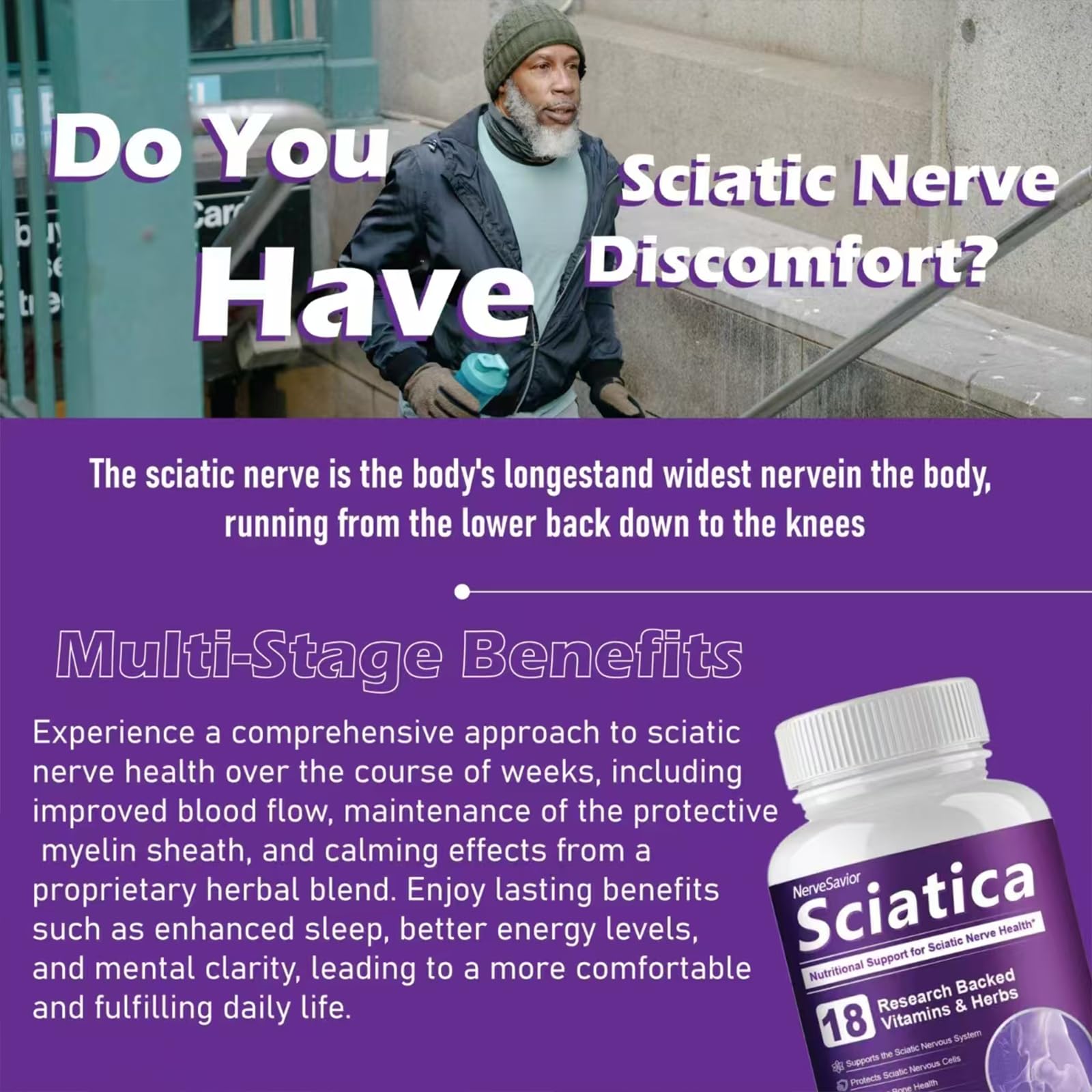 Nerve Savior etiqueta del envase legible, beneficio: información transparente sobre ingredientes