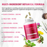 Nessarit mezcla de ingredientes cerca mostrando cohosh y beneficios botánicos
