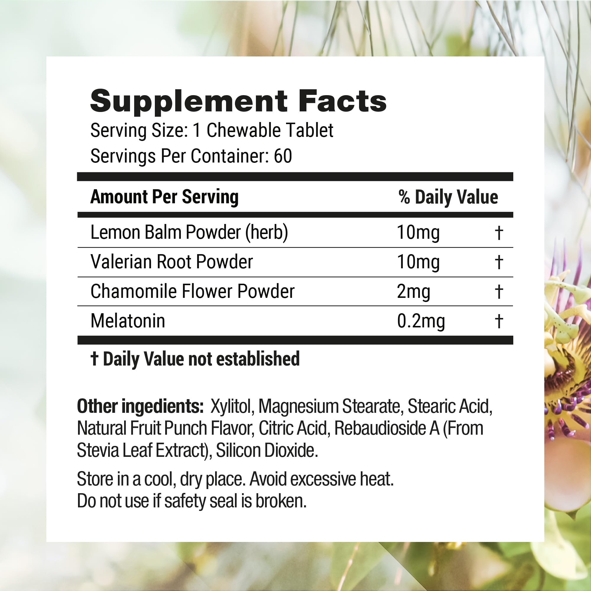 Nested Naturals etiqueta con certificación cGMP, evidencia control de calidad