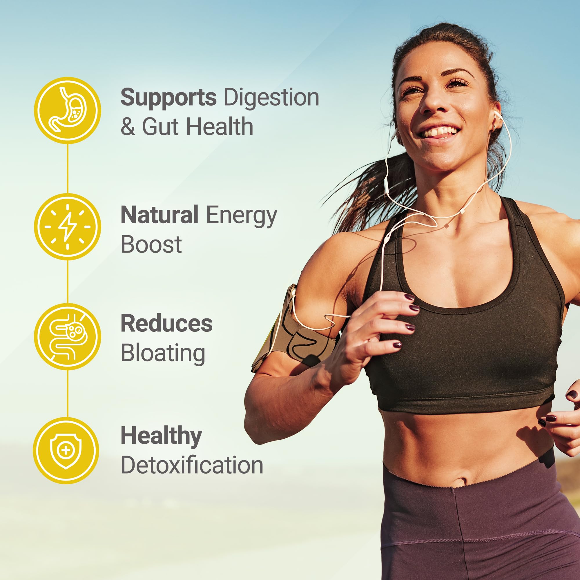 Nested Naturals etiqueta de ingredientes con lista de superalimentos y probióticos