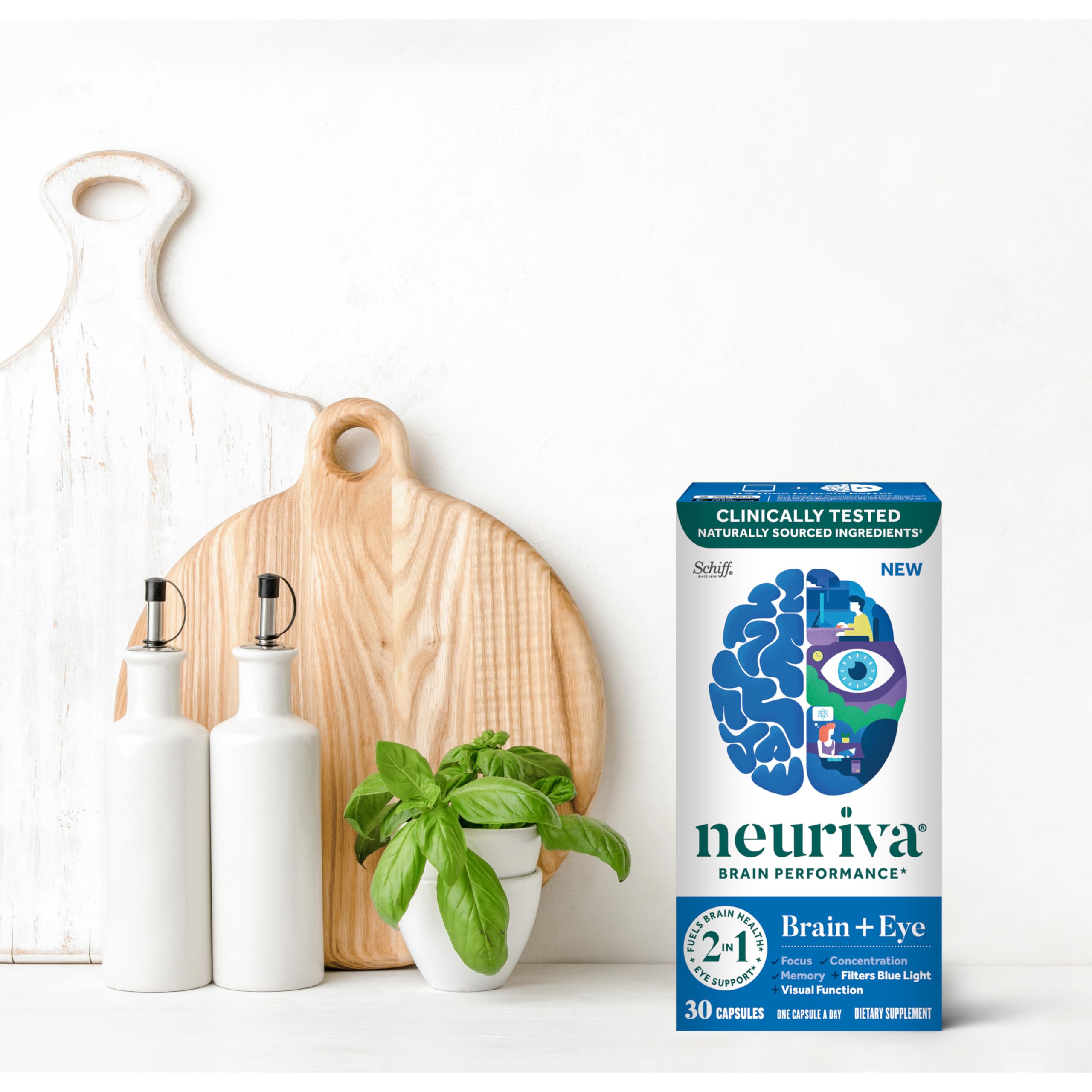 NEURIVA app Brain Gym en teléfono mostrando ejercicios para la mente