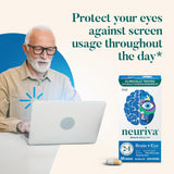 NEURIVA persona leyendo con gafas, enfatizando apoyo a la salud visual