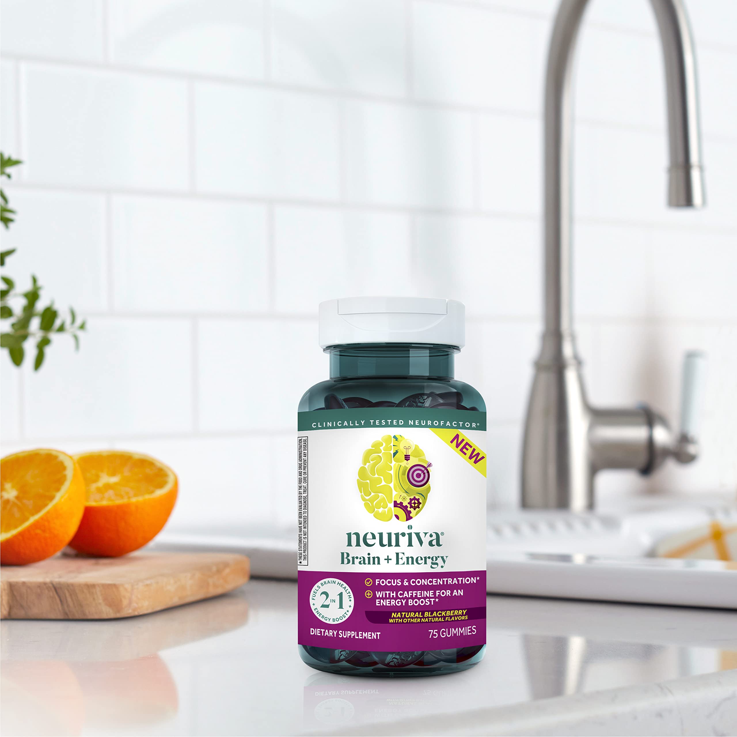 NEURIVA lado del envase con tabla nutricional para ver ingredientes clave