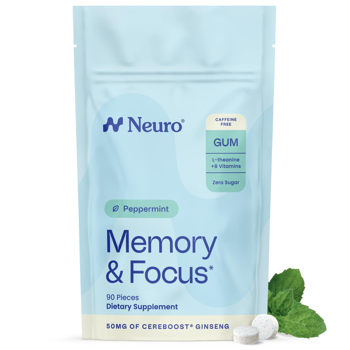 Neuro chicle empaquetado frontal mostrando la caja y beneficios claros