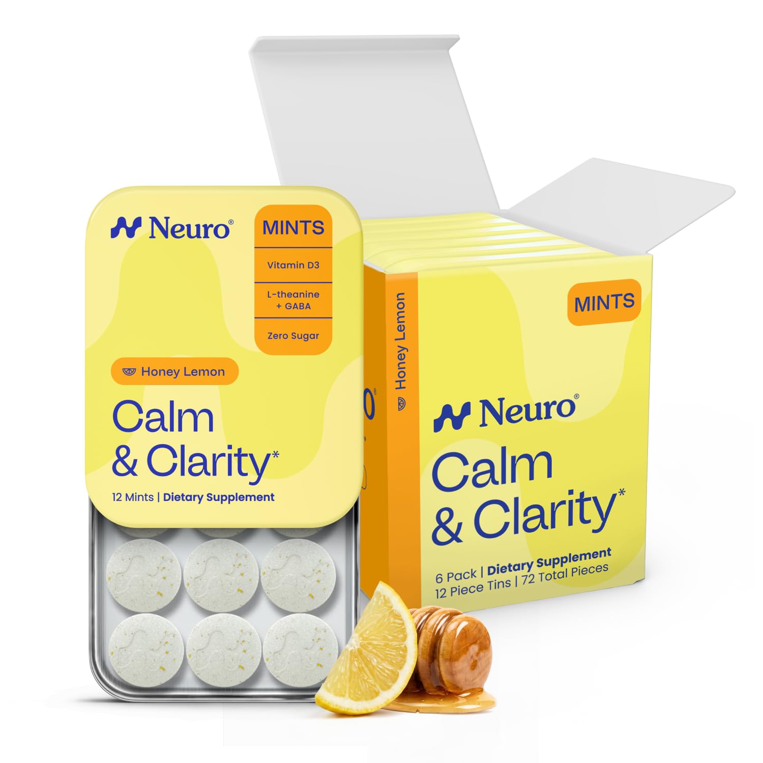 Neuro envase frontal mostrando 72 mints y claridad rápida