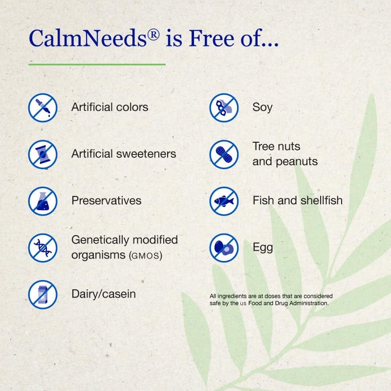 Neuro Needs CalmNeeds etiqueta con ingredientes y dosis clara