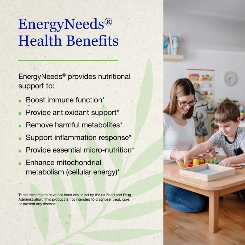 Neuro Needs etiqueta EnergyNeeds® 40 lista de 40 ingredientes que facilita transparencia
