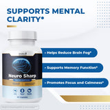 Nature’s NutriWave primer plano de cápsula Neuro Sharp destacando textura y pureza