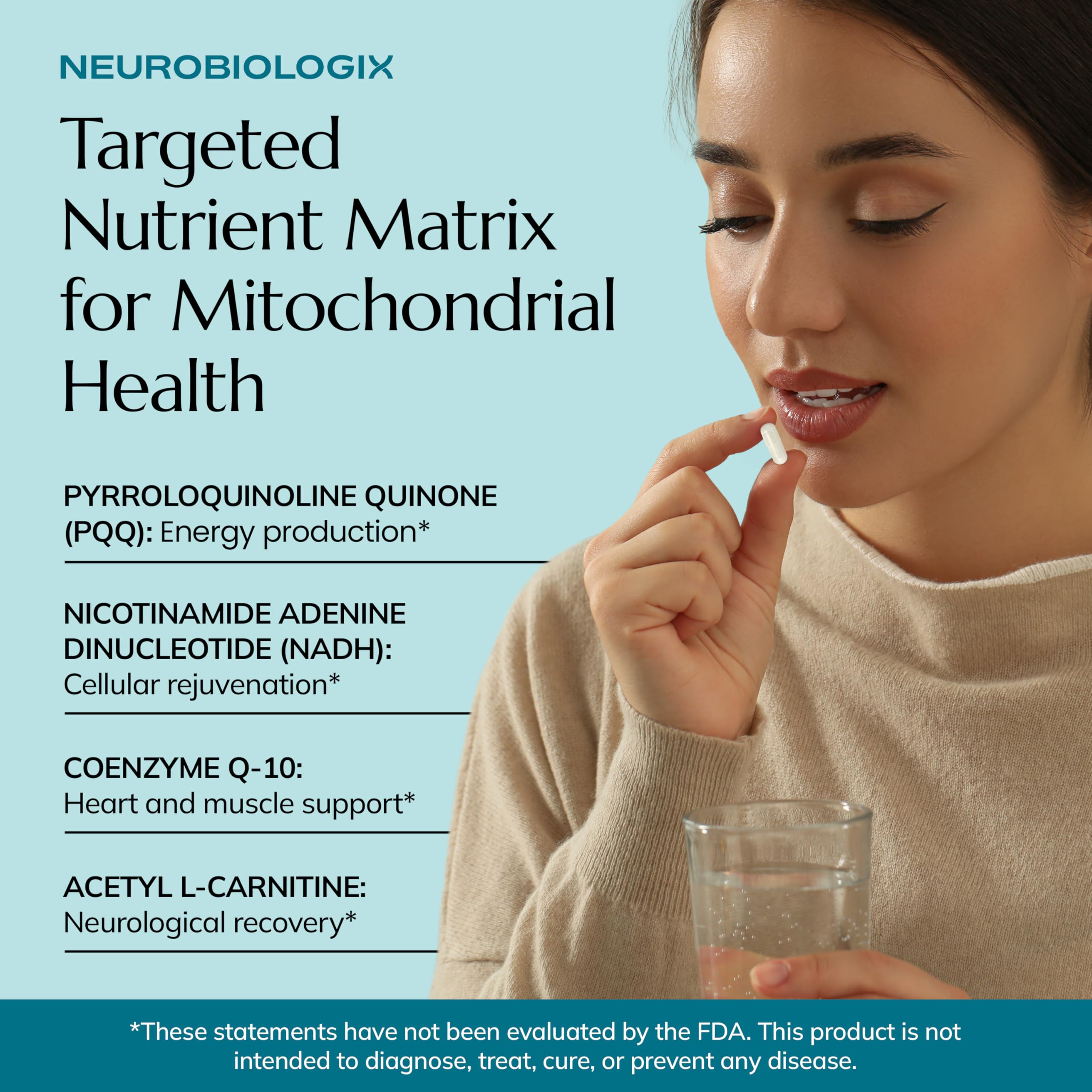 Neurobiologix etiqueta nutricional legible con información de dosis