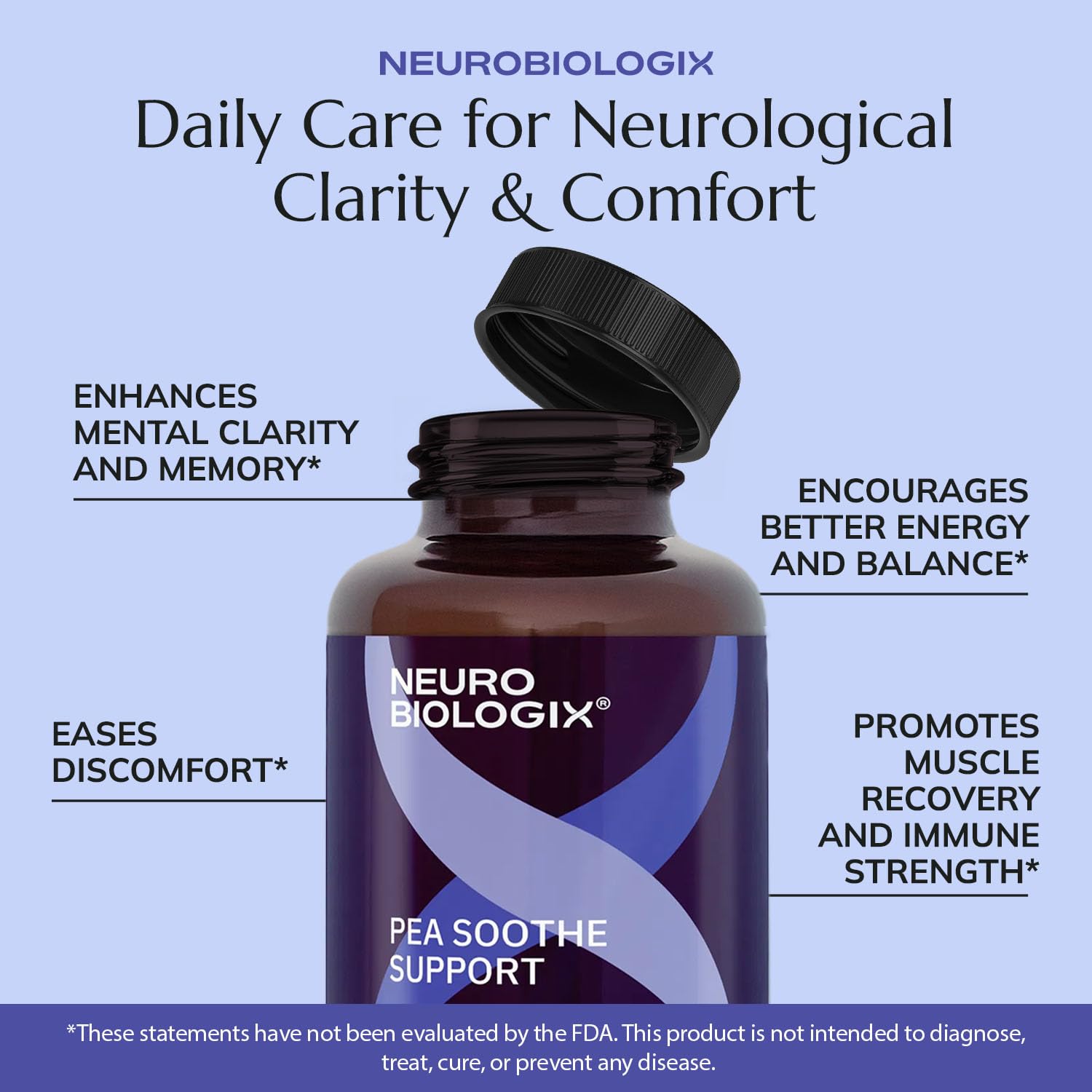 Neurobiologix cápsulas junto a una regla para comparar tamaño real