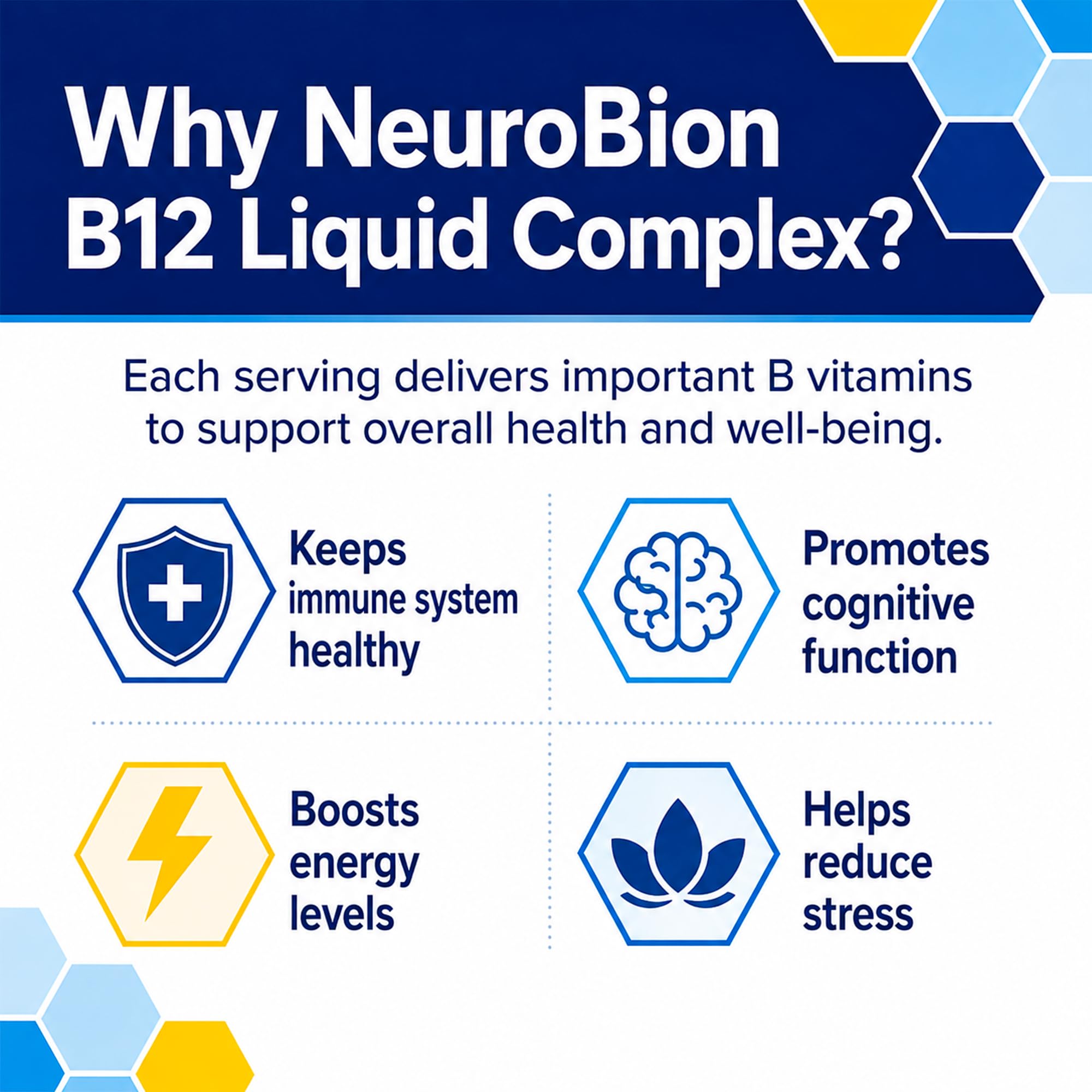 Neurobion botella sobre encimera mostrando uso cotidiano y conveniencia