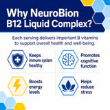 Neurobion botella sobre encimera mostrando uso cotidiano y conveniencia