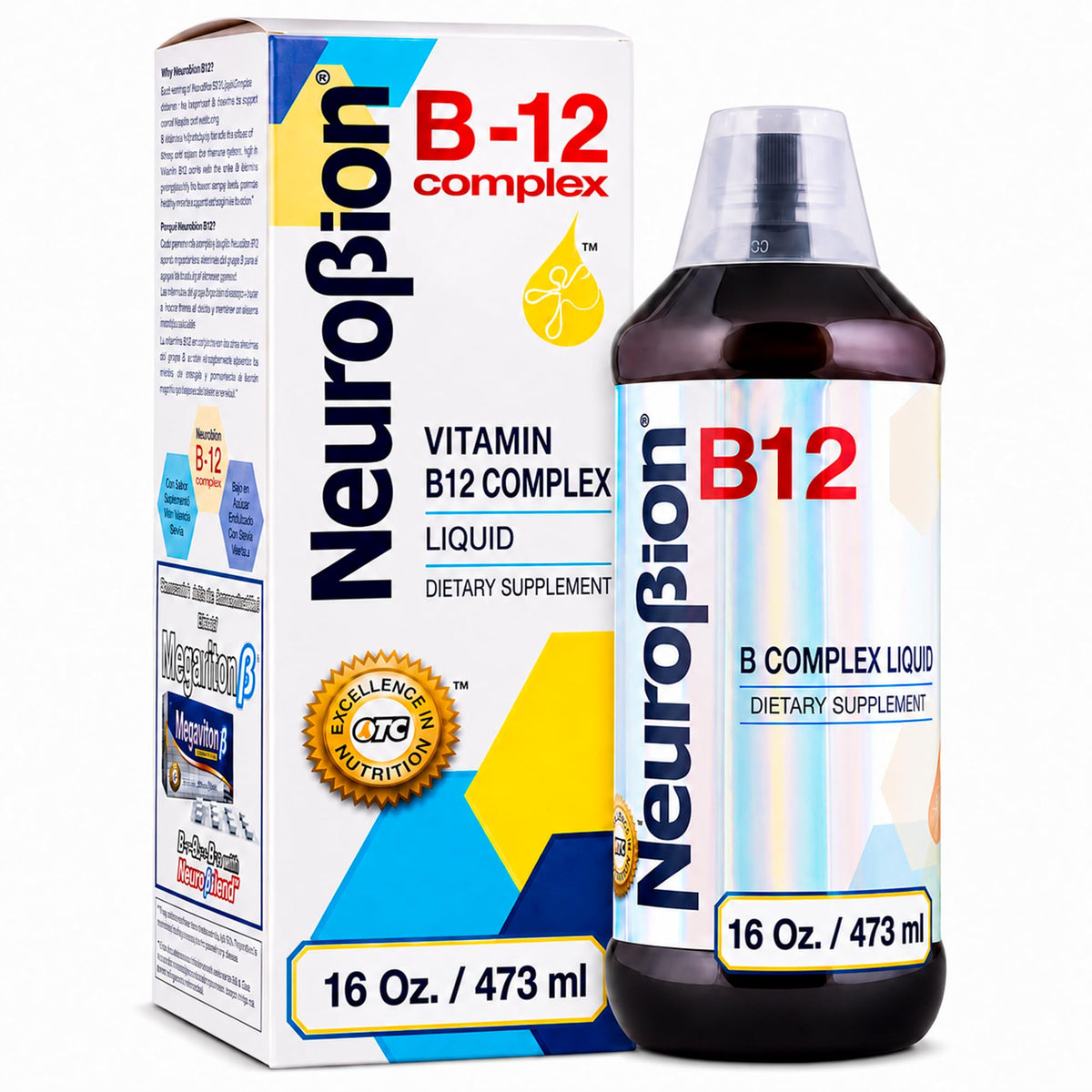 Neurobion envase frontal mostrando el tamaño y beneficio de energía