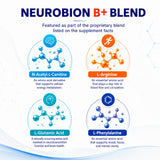 Comparación de tamaño del vial Neurobion Plus junto a una llave, portátil y compacto