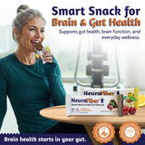 NeuroFiber caja mixta abierta con variedad de sabores para rutina semanal