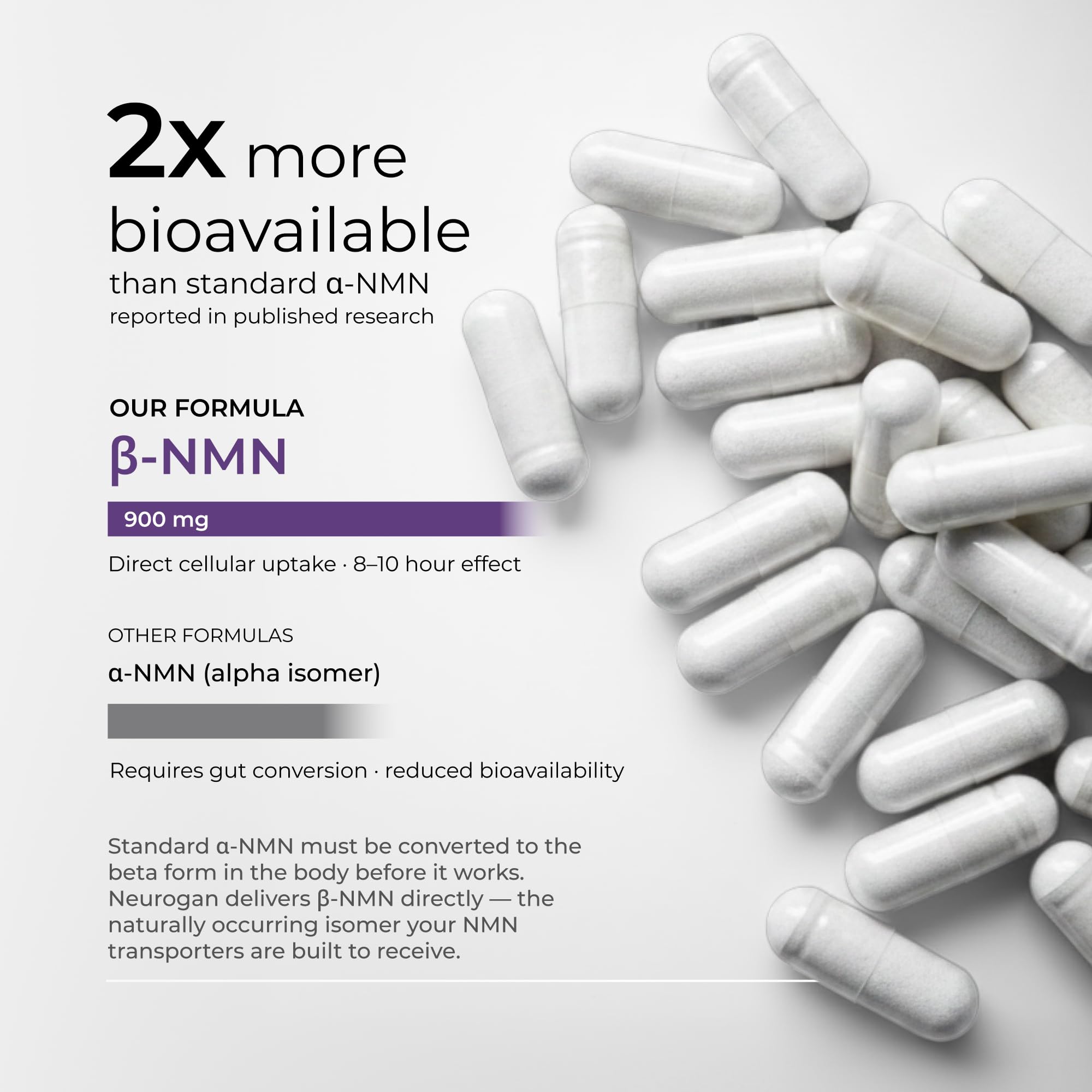 Neurogan etiqueta nutricional en primer plano mostrando pureza y datos