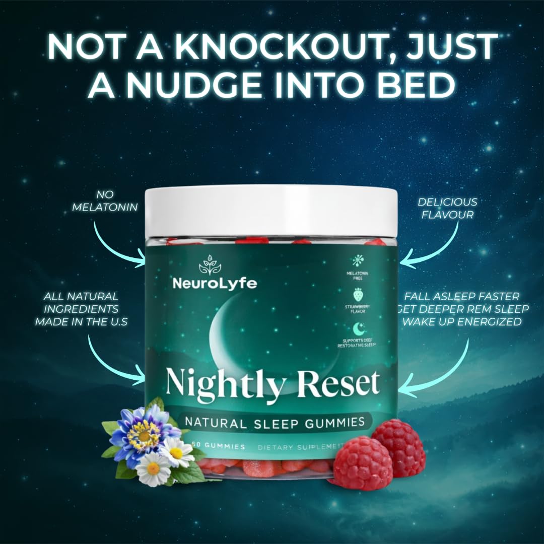 Neurolyfe gomitas en mano como porción, práctico para la rutina nocturna
