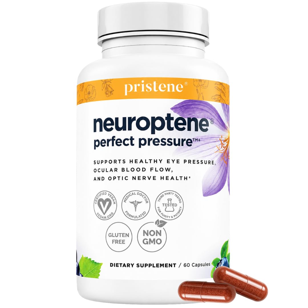 Neuroptene frasco delantero mostrando diseño y beneficios, marca Eyecheck para respaldo ocular