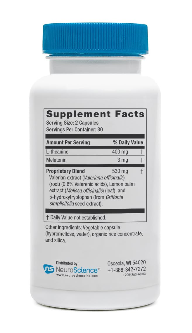 NeuroScience etiqueta nutricional cercana con dosis e ingredientes visibles