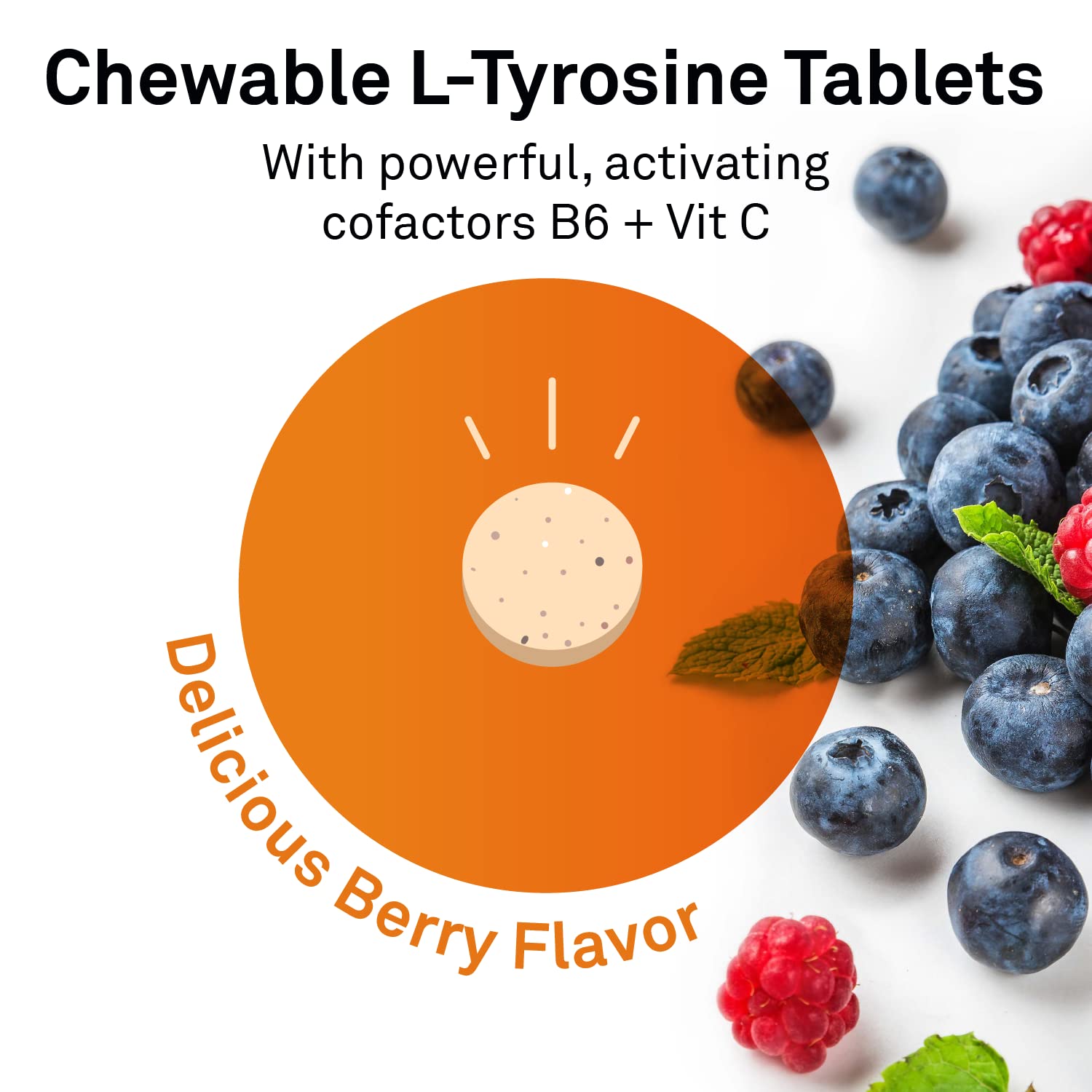 NeuroScience bote abierto con tabletas masticables listas para consumo