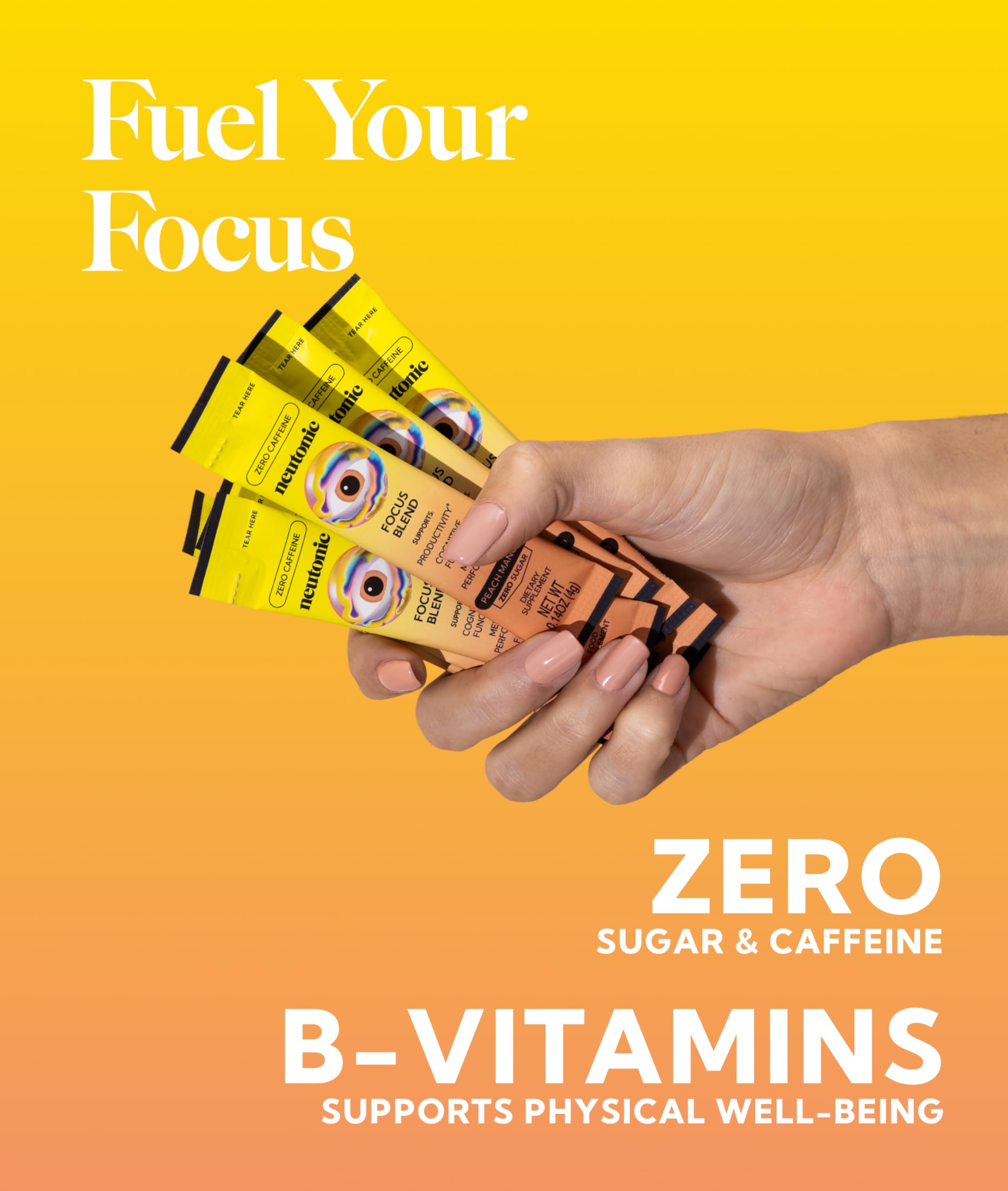 Etiqueta Neutonic con lista de ingredientes clave y beneficios cognitivos visibles