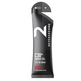 NeverSecond gel C30+ frontal mostrando el sobre y beneficio energético