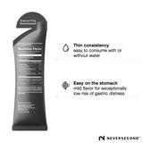 NeverSecond sobre abierto listo para consumir, ahorro de tiempo en carrera