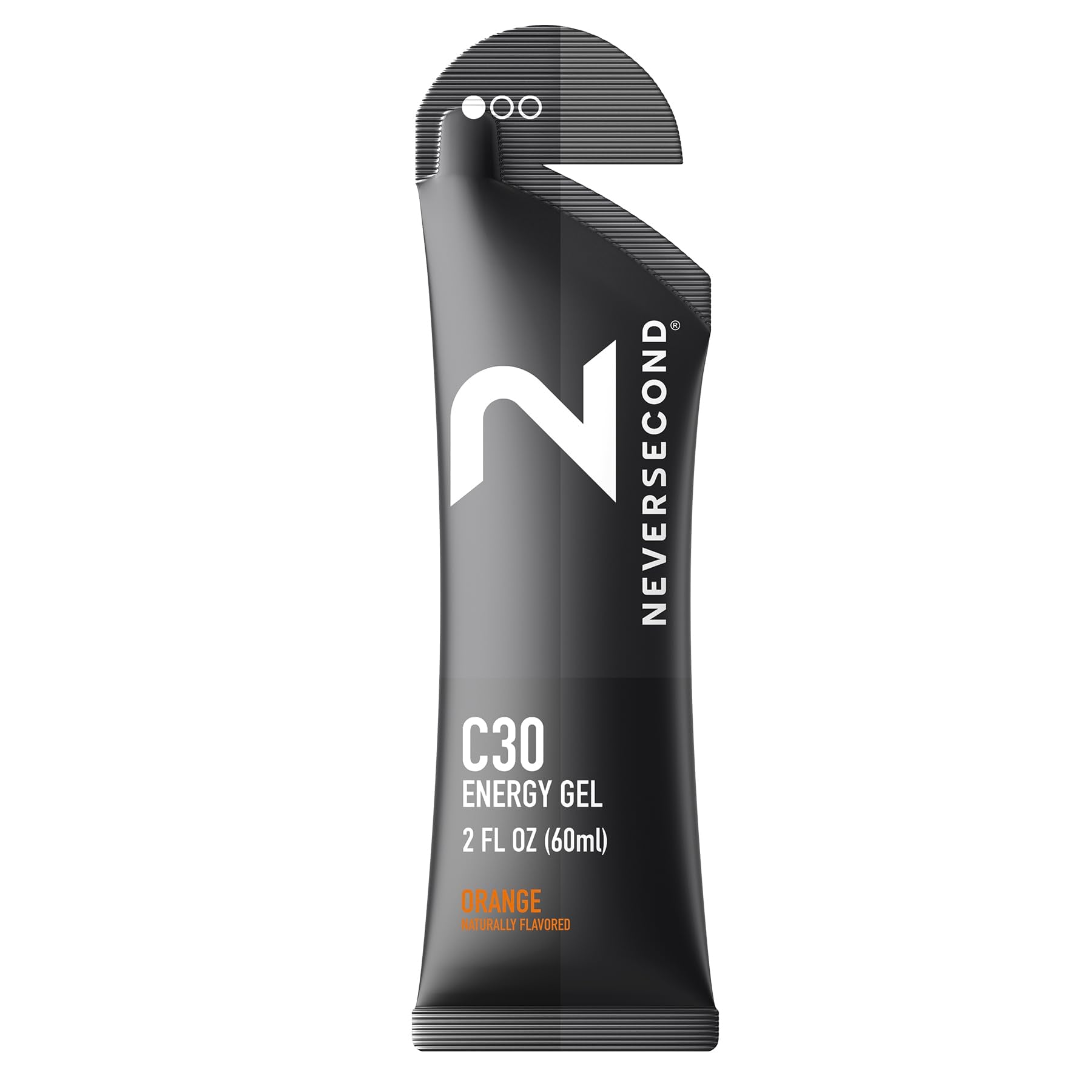 NeverSecond gel C30 frente del empaque mostrando el producto y beneficio práctico