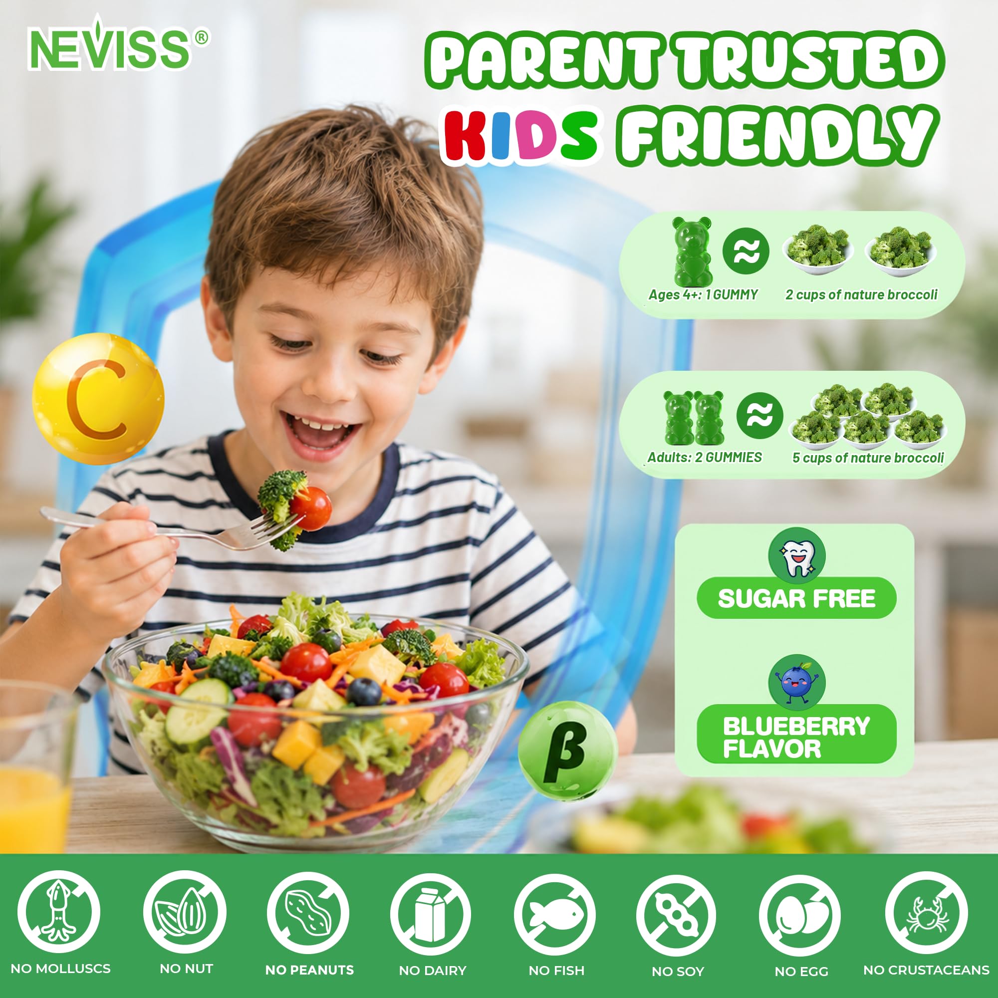 NEVISS brotes de brócoli y semillas de mostaza, sistema dual activación