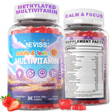 NEVISS frontal del envase de Teen Vitamins mostrando ingredientes y beneficio multivitamínico