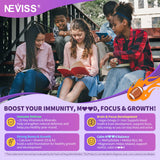 NEVISS frasco abierto con gomitas para visualizar cantidad y acceso diario