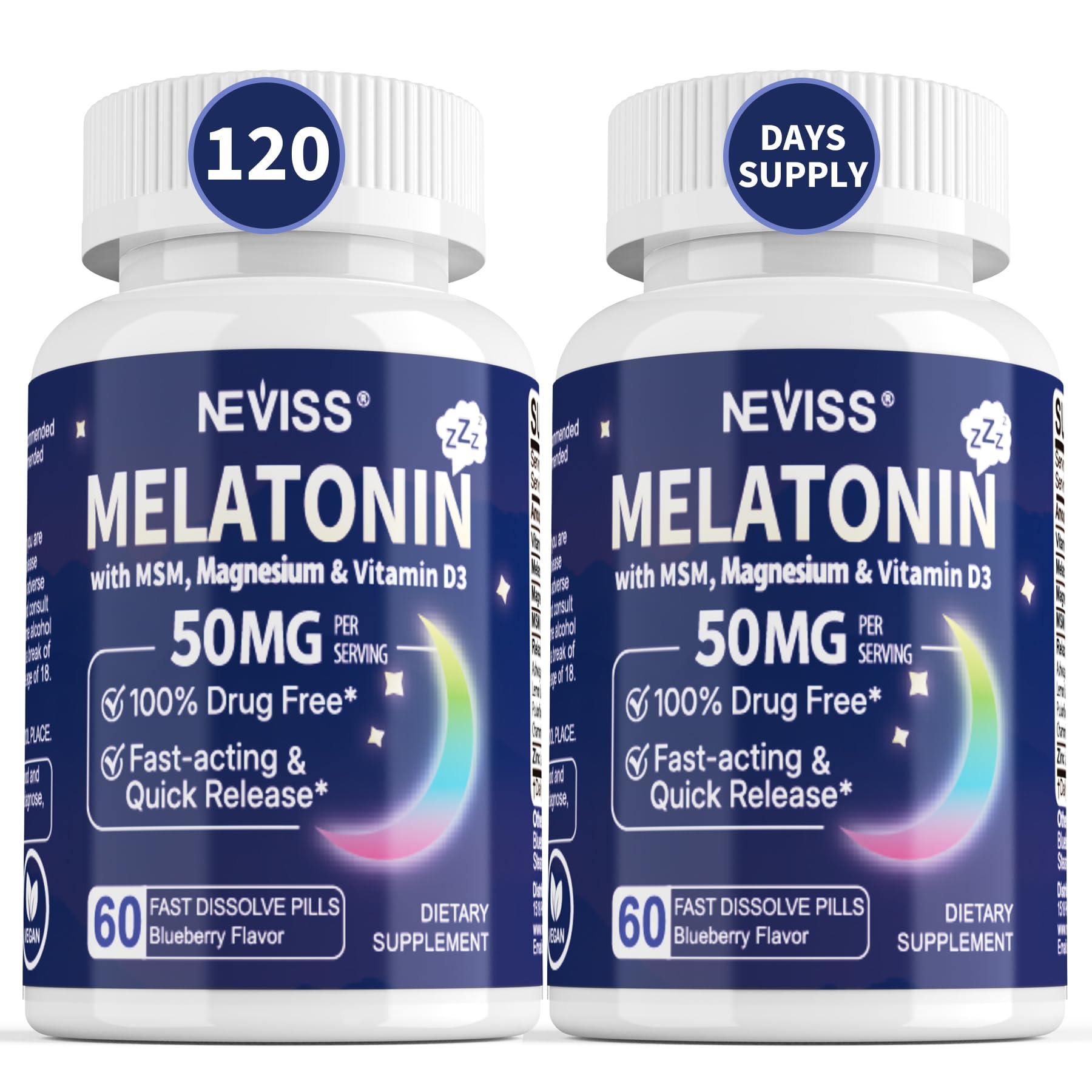 NEVISS envase frontal mostrando nombre y cantidad, facilita compra informada