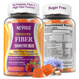 NEVISS envase frontal de Fiber Gummies 7G mostrando etiqueta clara y beneficios