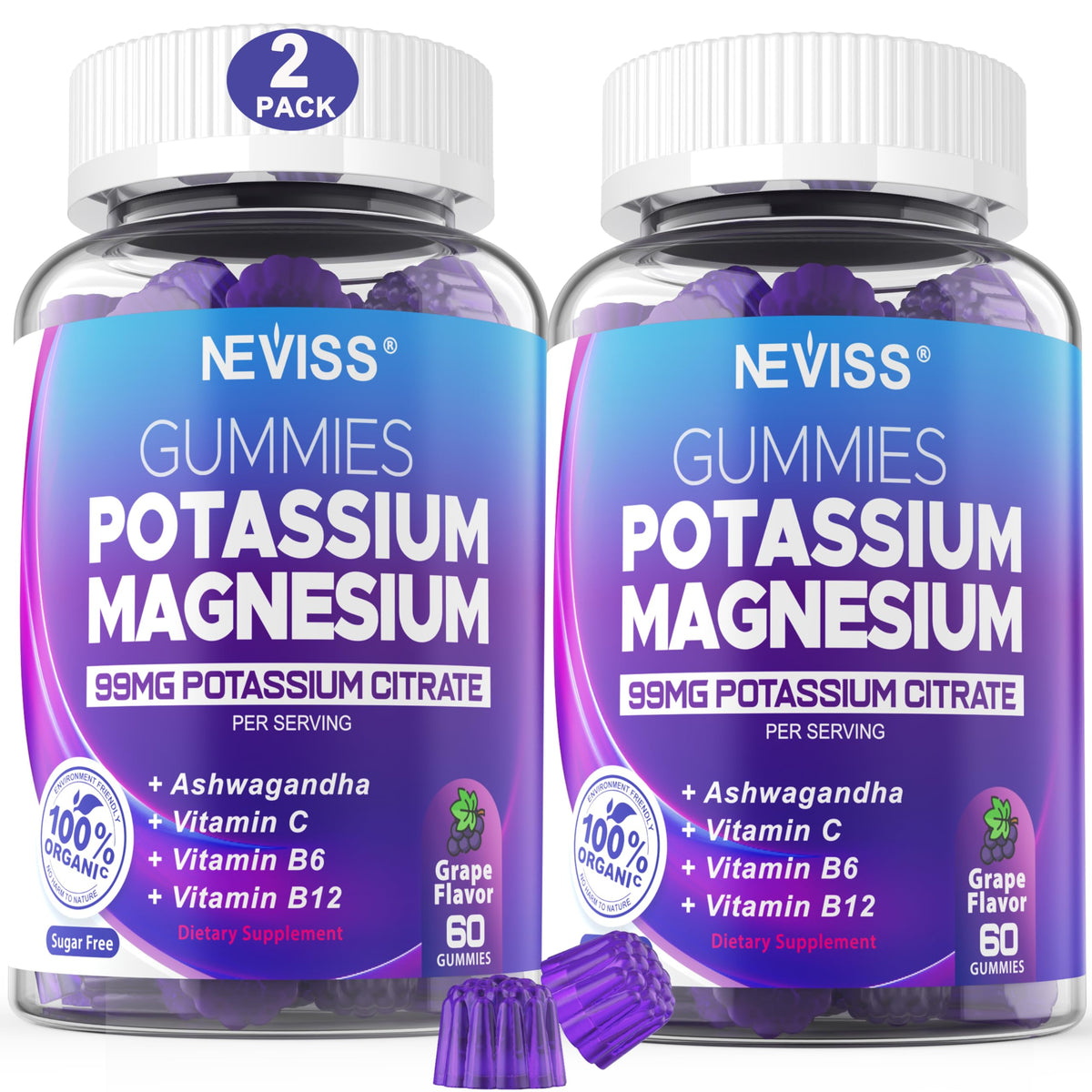 NEVISS envase frontal destacando ingredientes clave y beneficio electrolitos