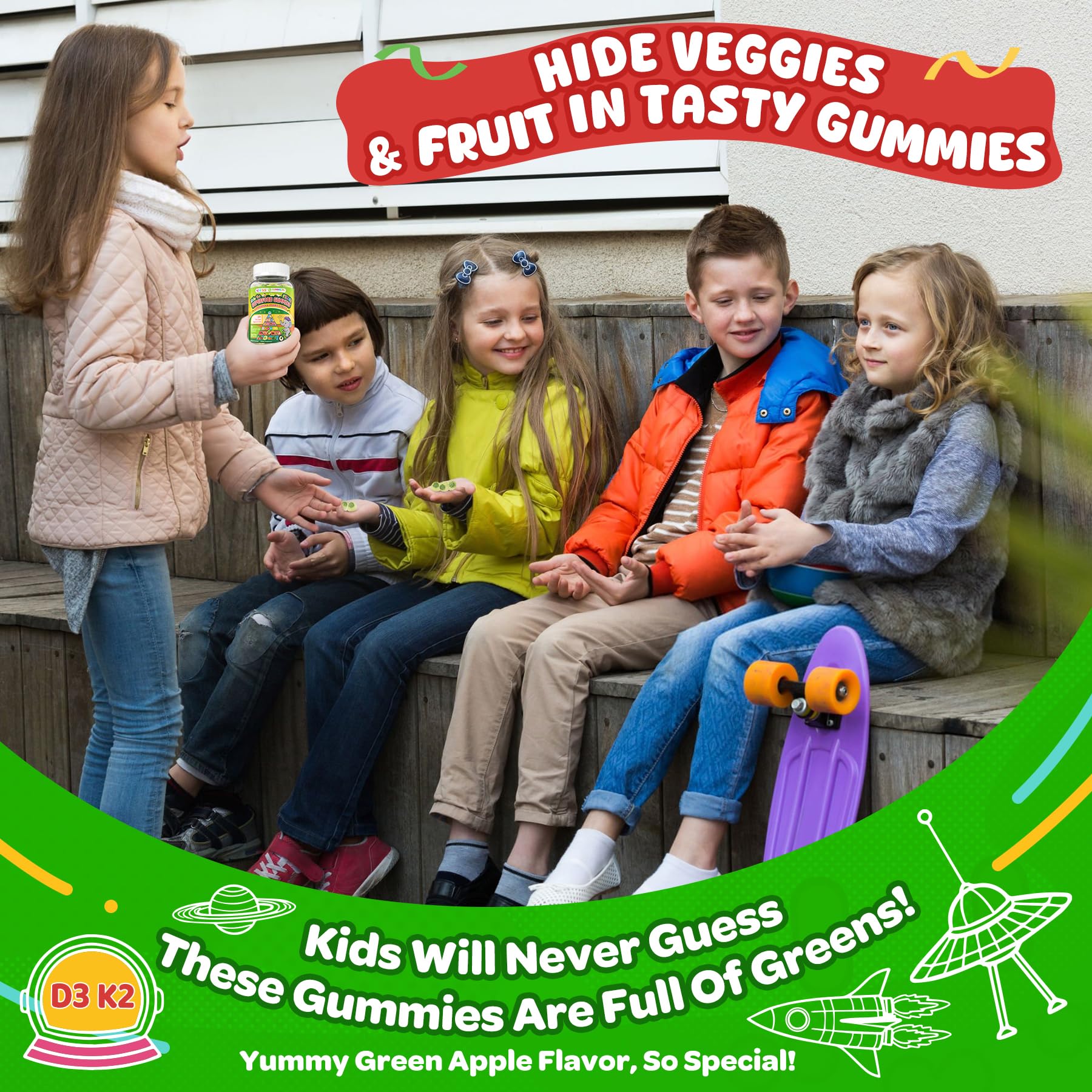 NEVISS gomitas en mano infantil demostrando tamaño y facilidad