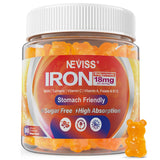 NEVISS envase frontal mostrando fórmula vegana y 18 mg de hierro
