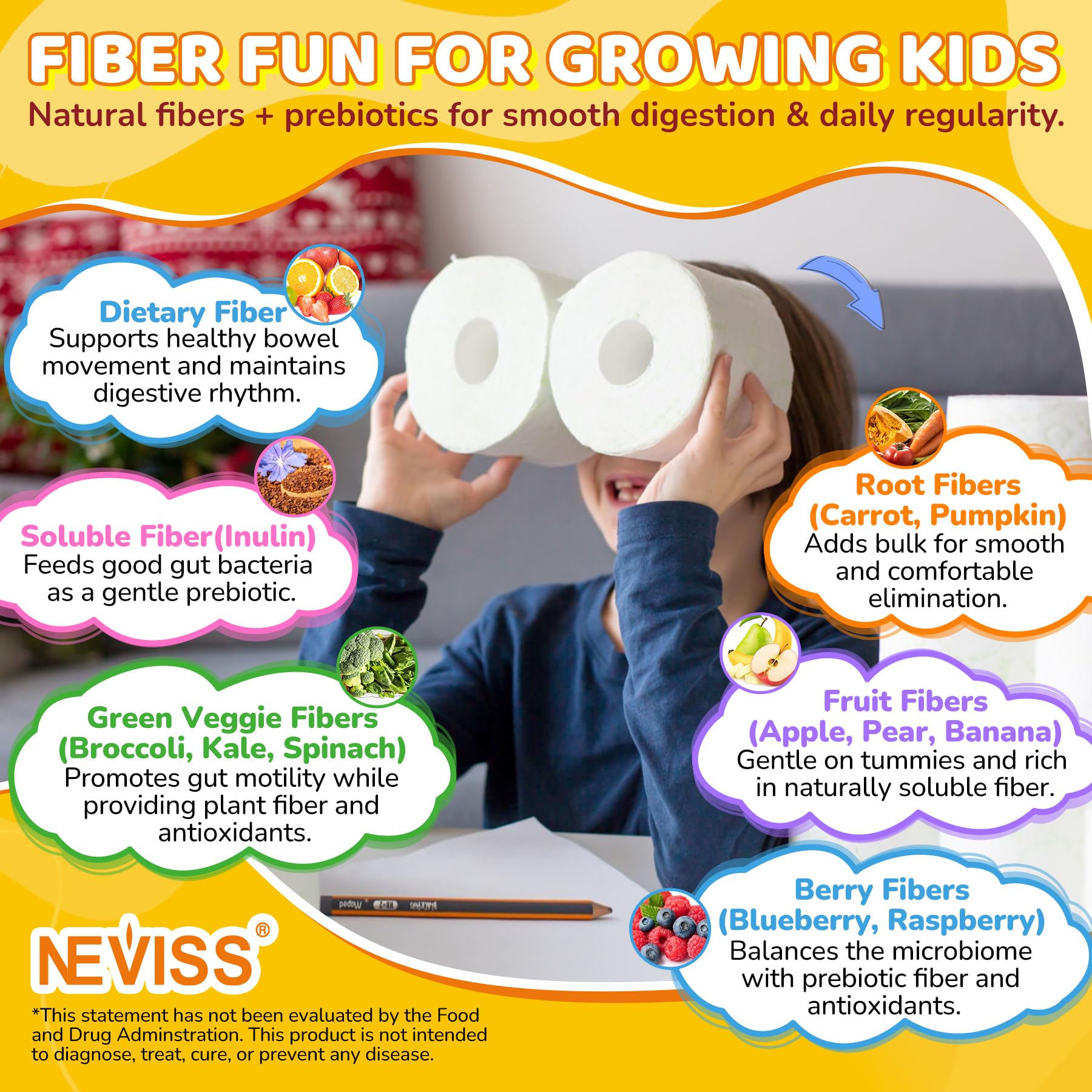 NEVISS mezcla de frutas y verduras que aporta fibra prebiótica