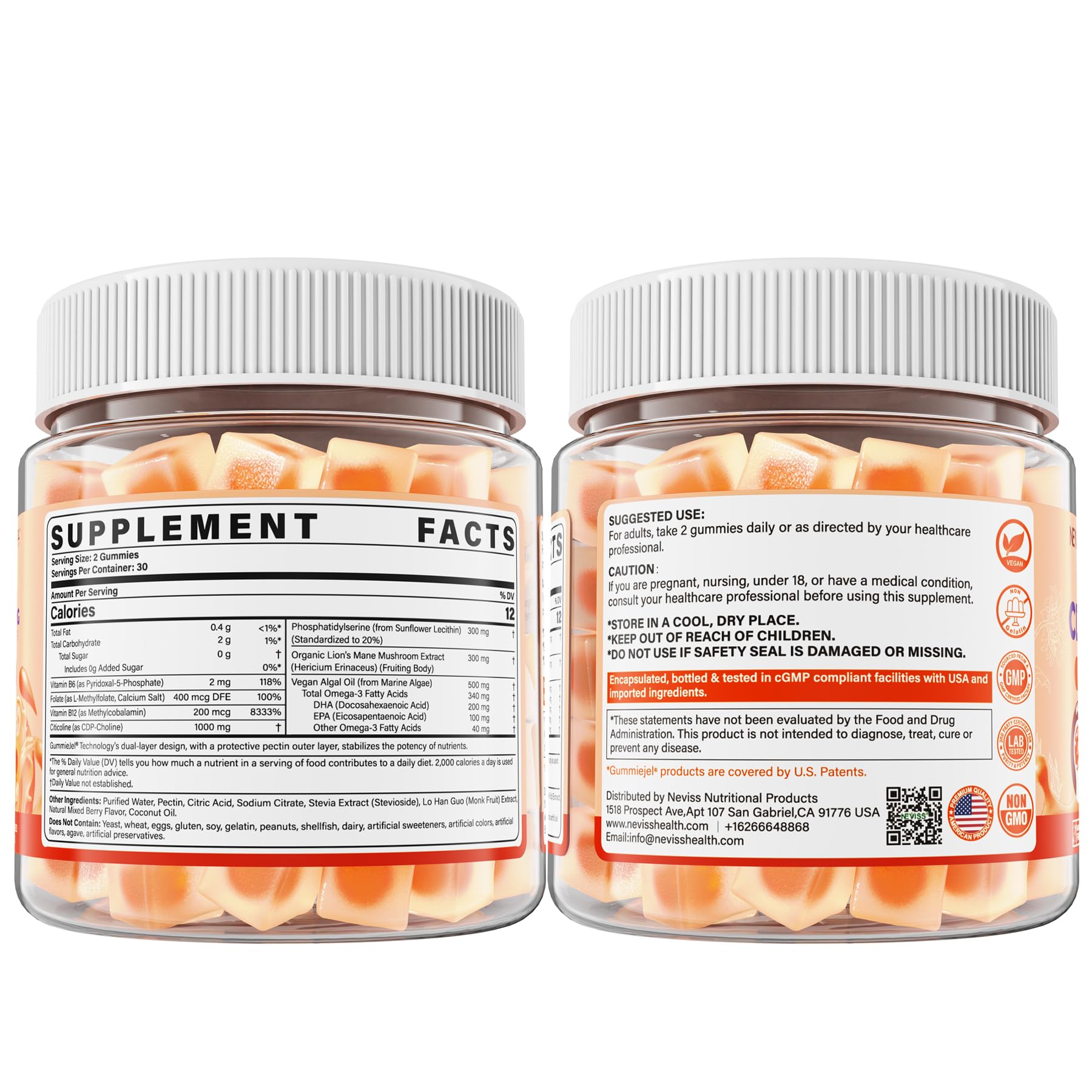 NEVISS presentación de 60ct en fondo blanco para catálogo y venta online