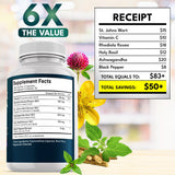NEW AGE etiqueta de ingredientes destacando mezcla de St. John's Wort y Rhodiola