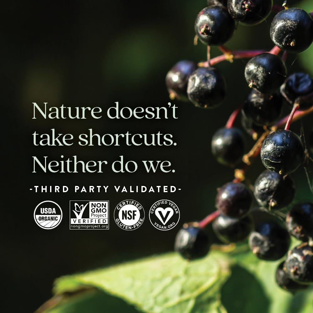 New Chapter etiqueta con certificaciones USDA Organic y Non-GMO visibles