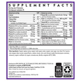 New Chapter etiqueta nutricional destacando vitaminas C D3 zinc
